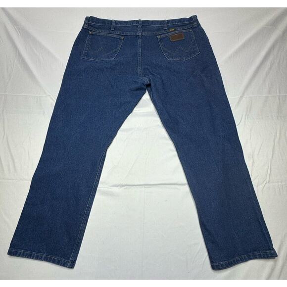Wrangler Men's 47MWZ Regular Fit Straight Leg Western Blue Jeans - Size 42x30 - Picture 2 of 7